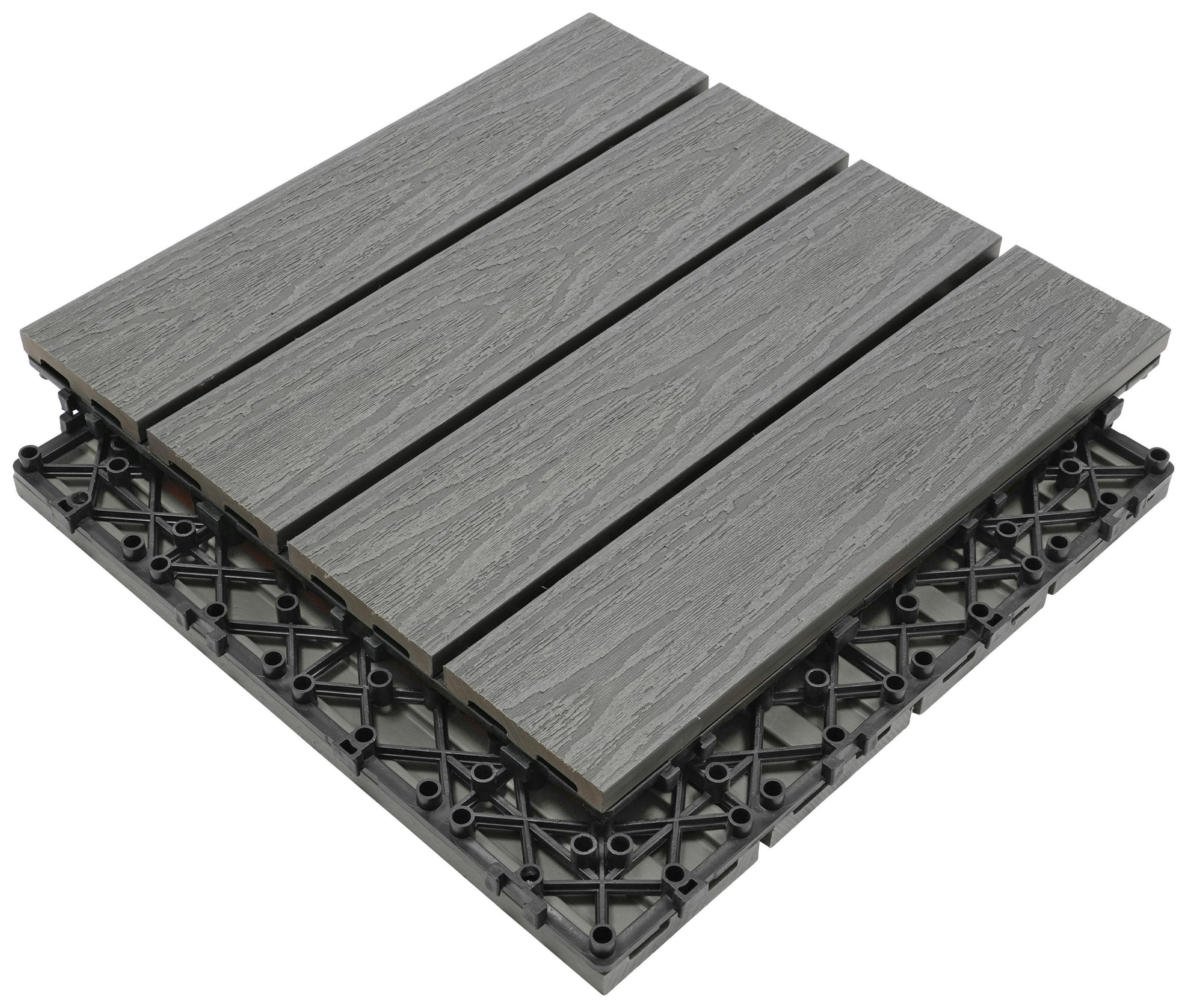 Ambia Garden Terrassenfliese Wpc Grau 30x2.1x30 cm