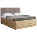 BETT 140/200 cm  in Eiche Artisan  - Taupe/Eiche Artisan, KONVENTIONELL, Holzwerkstoff/Textil (140/200cm) - Carryhome