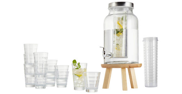 GETRÄNKESPENDER - Edelstahlfarben/Transparent, Basics, Glas/Kunststoff (5,6l) - Novel