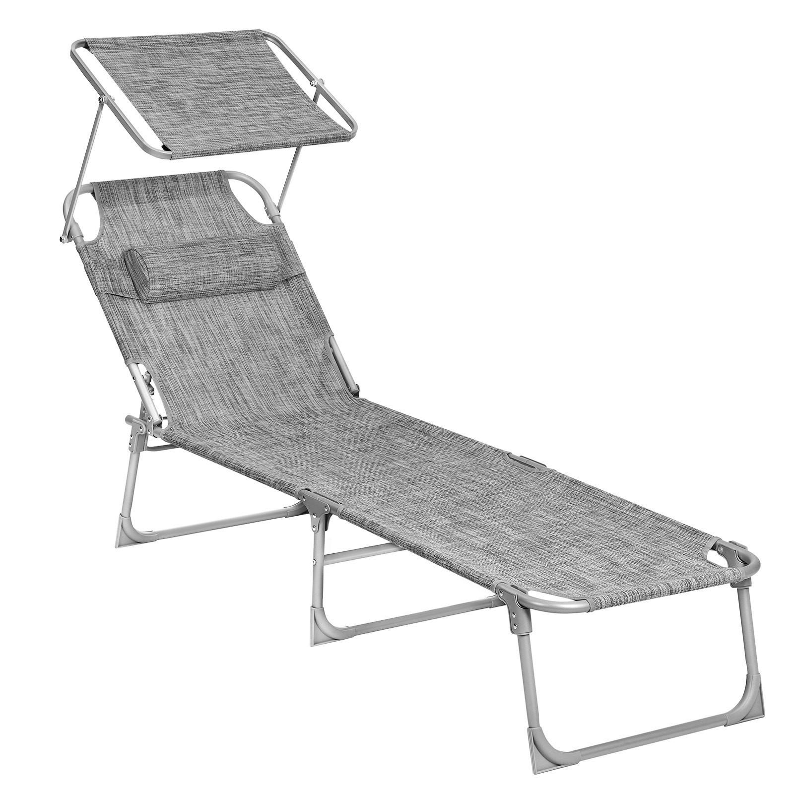 LEŽADLO NA OPAĽOVANIE kov, textil - sivá/svetlosivá, Basics, kov/textil (53/29.5/193cm) - Modante