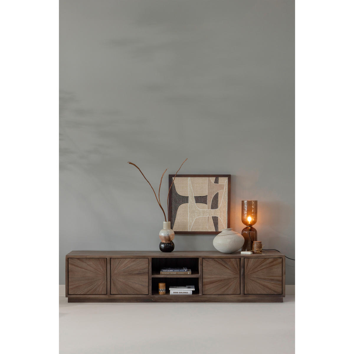 LOWBOARD Sun 200/45/44 cm  stehend  - Braun, Design, Holz (200/45/44cm) - Livetastic