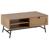 COUCHTISCH in Holzwerkstoff 100/60/45 cm  - Eichefarben/Schwarz, Design, Holzwerkstoff/Metall (100/60/45cm) - MID.YOU