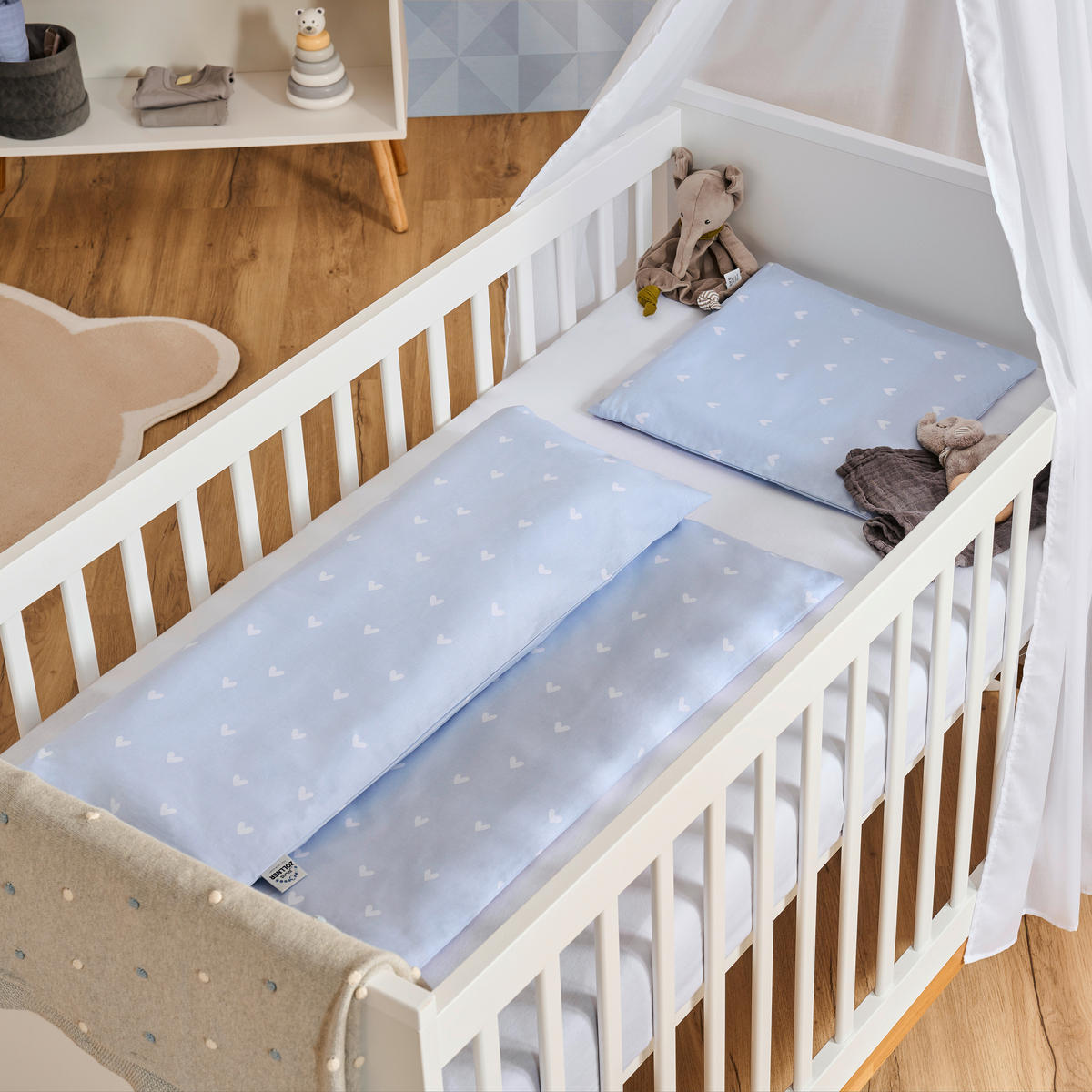 KINDERBETTWÄSCHESET 80/80 cm  - Blau, Basics, Textil (80/80cm) - Avelia