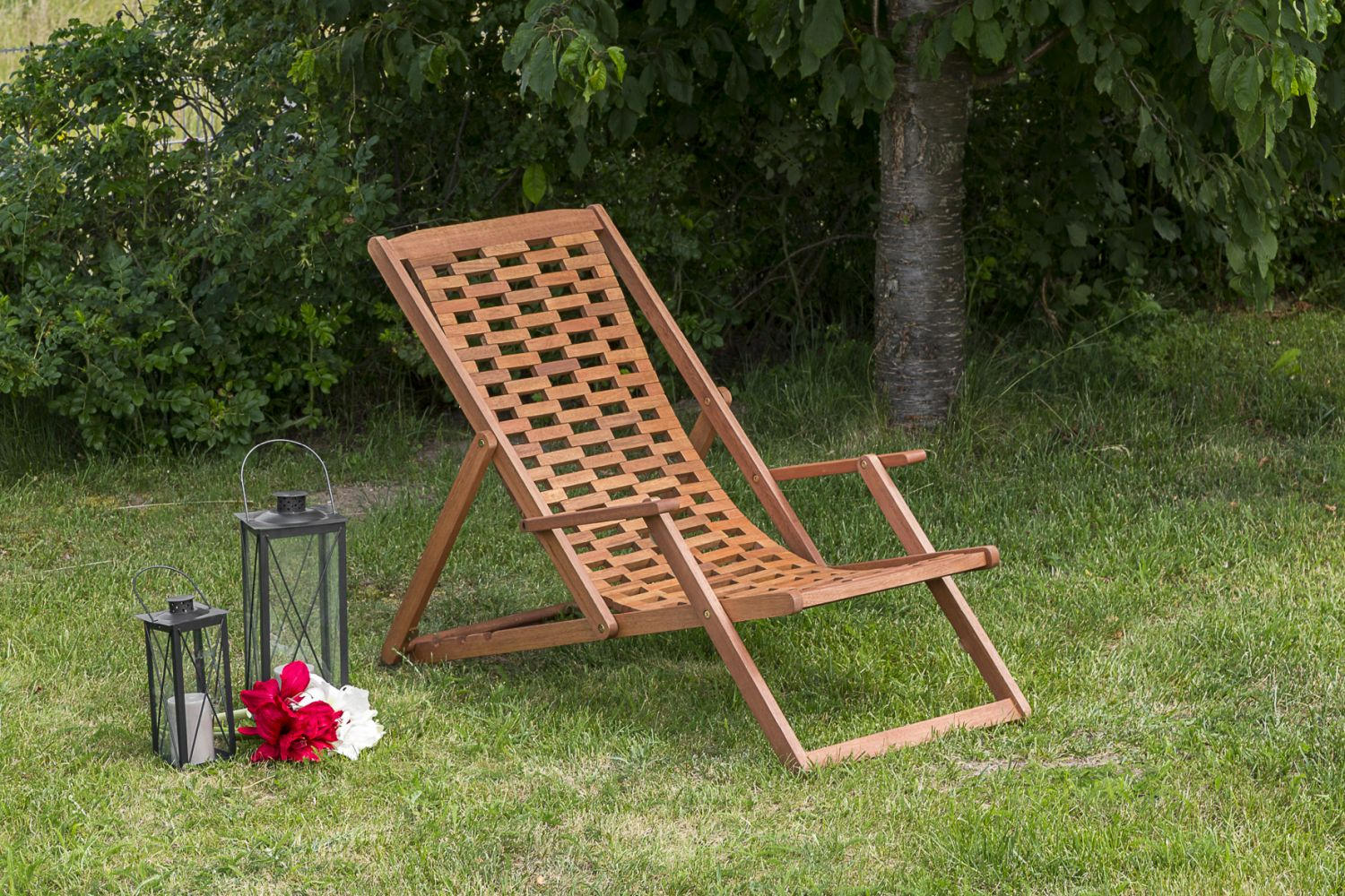 STRANDSESSEL 64/102/113 cm  - Naturfarben, ROMANTIK / LANDHAUS, Holz (64/102/113cm) - Gardenson