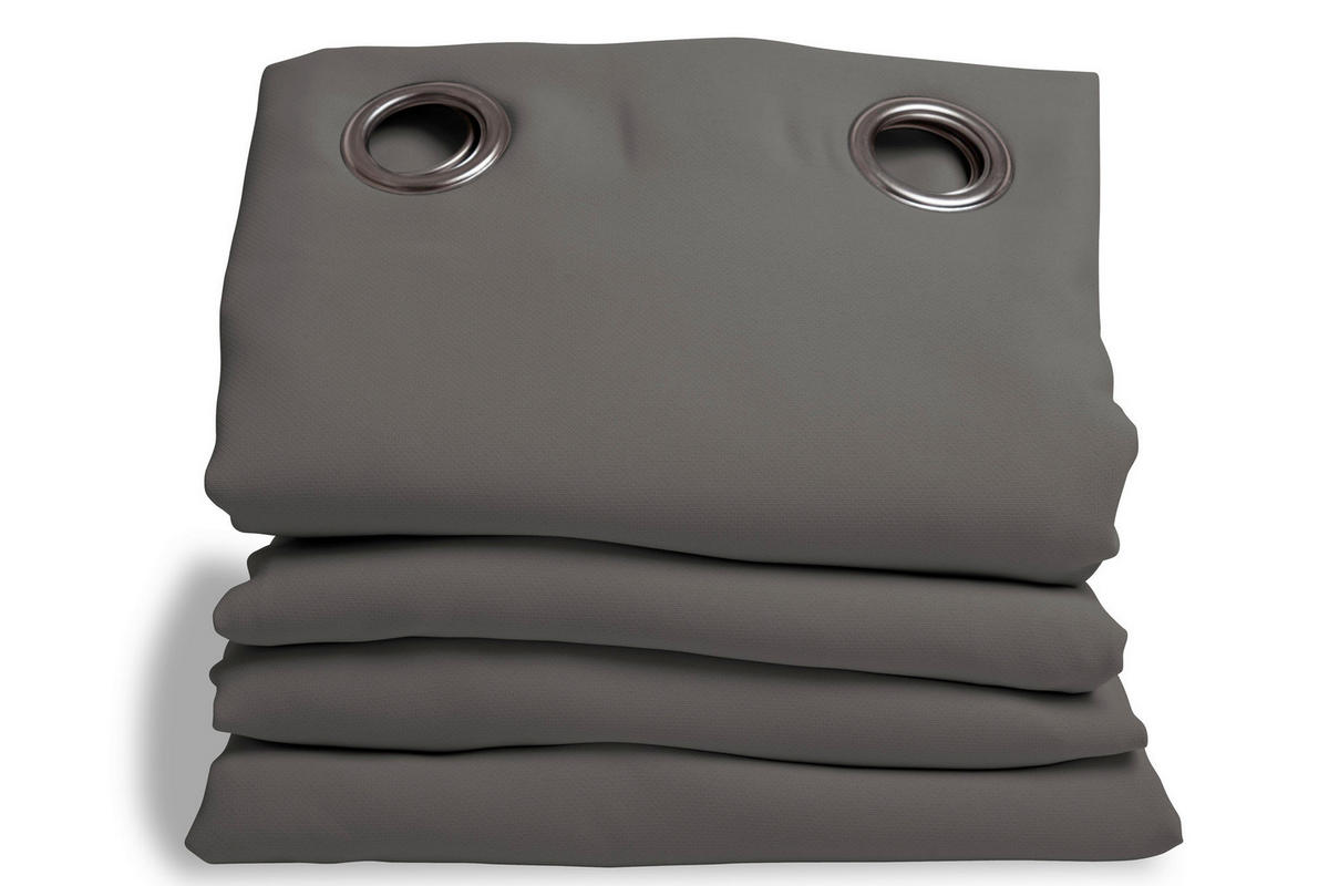 LÄRMSCHUTZVORHANG black-out (lichtundurchlässig) 145/260 cm   - Grau, Basics, Textil/Metall (145/260cm)