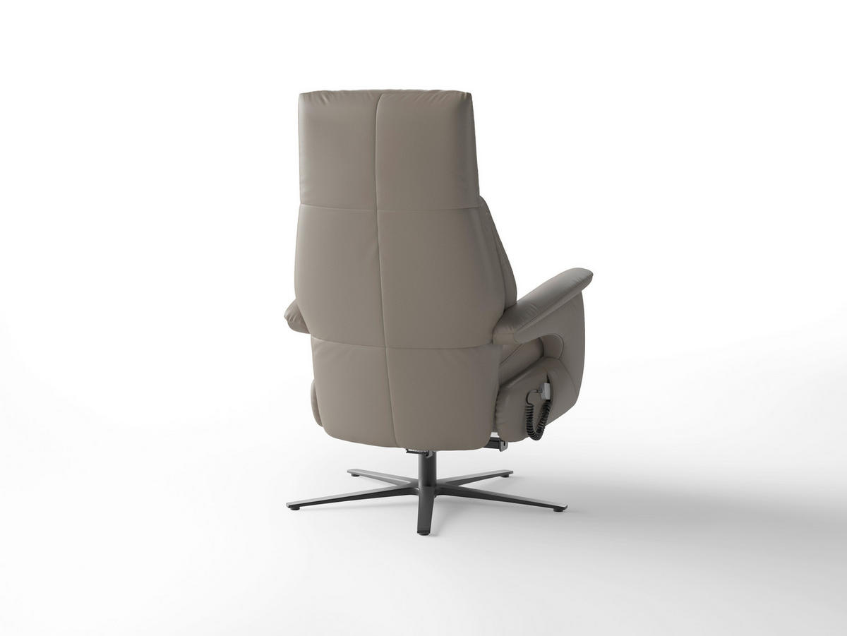 RELAXAČNÍ KŘESLO, kůže, šedá - šedá/černá, Basics, kov/kůže (75/110/85cm) - Sit & More