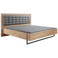 BETT 180/200 cm  in Eiche Artisan, Grau  - Eiche Artisan/Grau, Design, Kunststoff/Textil (180/200cm) - Hom`in