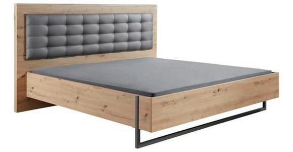 BETT 180/200 cm  in Grau, Eiche Artisan  - Eiche Artisan/Grau, Design, Holzwerkstoff/Kunststoff (180/200cm) - Hom`in