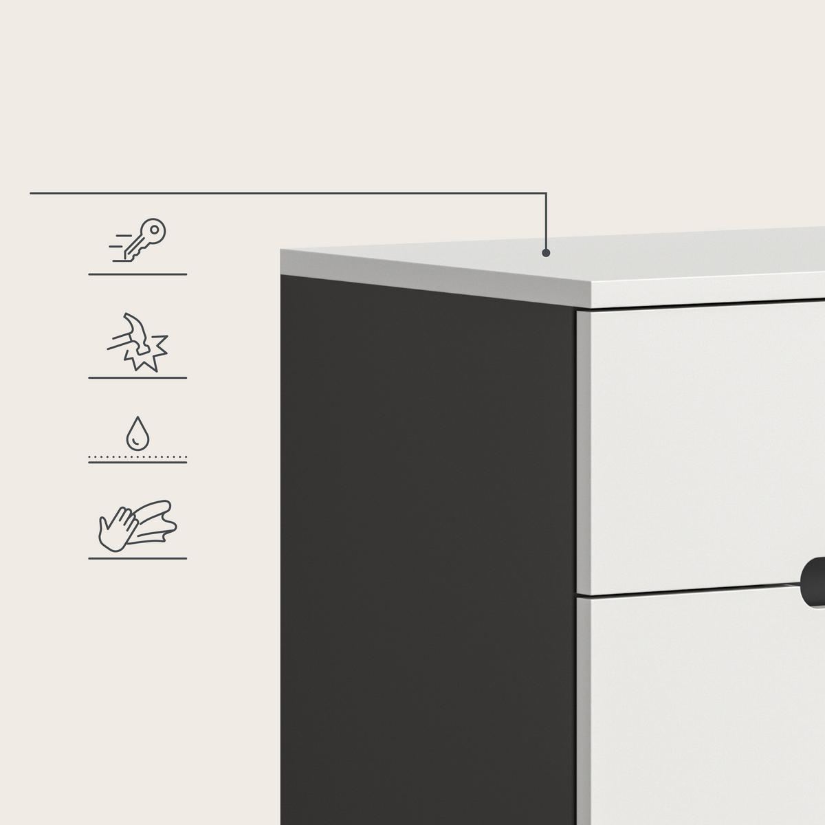 SCHUHSCHRANK  in 80/94/37 cm  - Schwarz/Weiß, Design, Holzwerkstoff/Kunststoff (80/94/37cm) - Livetastic