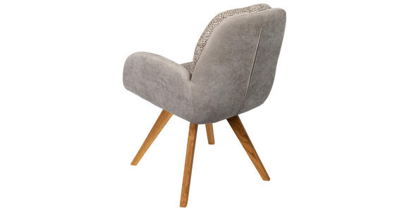 ARMLEHNSTUHL  in Webstoff  - Greige/Eichefarben, Design, Holz/Textil (59/90/64cm) - Linea Natura