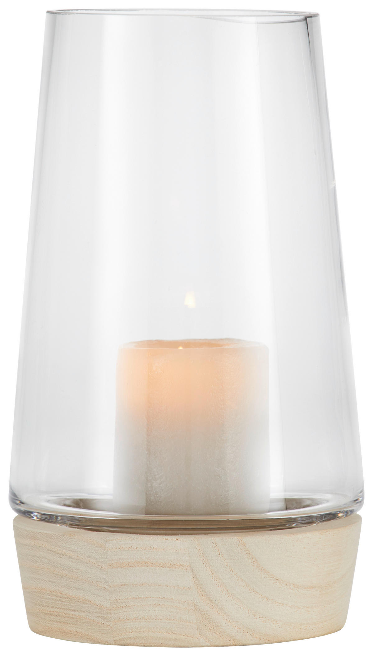 WINDLICHT Naturfarben 13/22 cm  - Naturfarben, LIFESTYLE, Glas/Holz (13/22cm) - Ambia Home