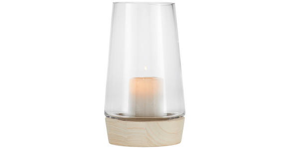 WINDLICHT - Naturfarben, LIFESTYLE, Glas/Holz (13/22cm) - Ambia Home