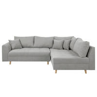 ECKSOFA Ariella in Mikrofaser Grau  231/161 cm  - Naturfarben/Grau, Design, Holz/Textil (231/161cm) - Livetastic