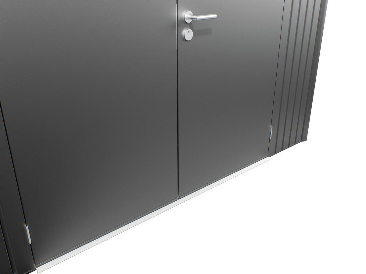 GERÄTEHAUS 180/218/222 cm  - Dunkelgrau, Design, Metall (180/218/222cm) - Biohort