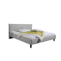 POLSTERBETT 160/200 cm,  in Hellgrau,  - Hellgrau/Schwarz, MODERN, Holz/Textil (160/200cm) - Livetastic