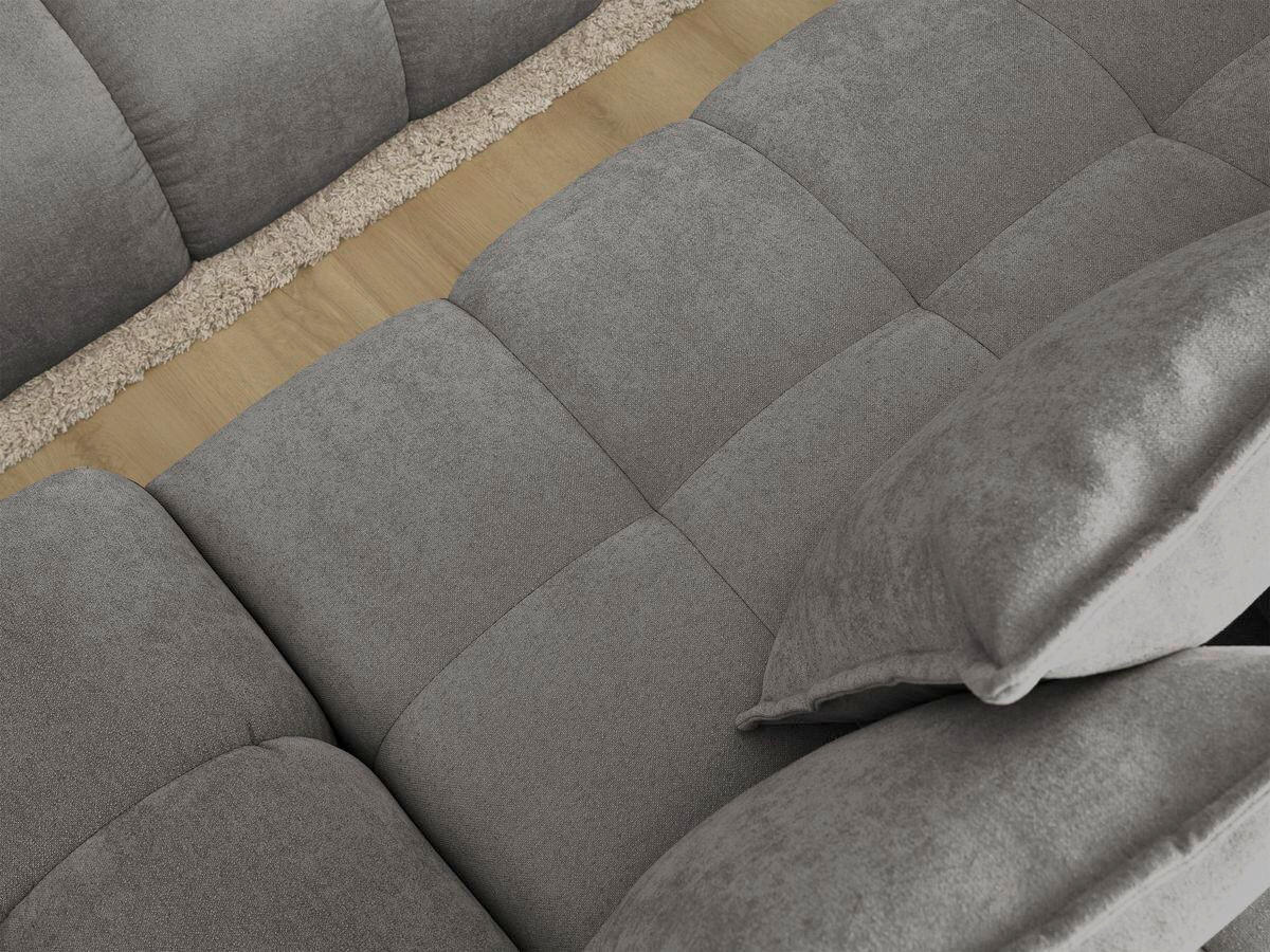 ECKSCHLAFSOFA EVEREST  mit Rücken echt, Armteil links, Armteil rechts Struktur Dunkelgrau  - Dunkelgrau/Schwarz, MODERN, Kunststoff/Textil (180/318cm) - Livetastic
