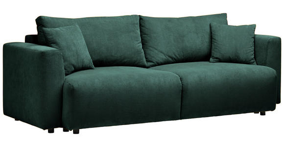 SCHLAFSOFA in Cord Dunkelgrün  - Dunkelgrün/Schwarz, Design, Kunststoff/Textil (250/92/105cm) - Carryhome