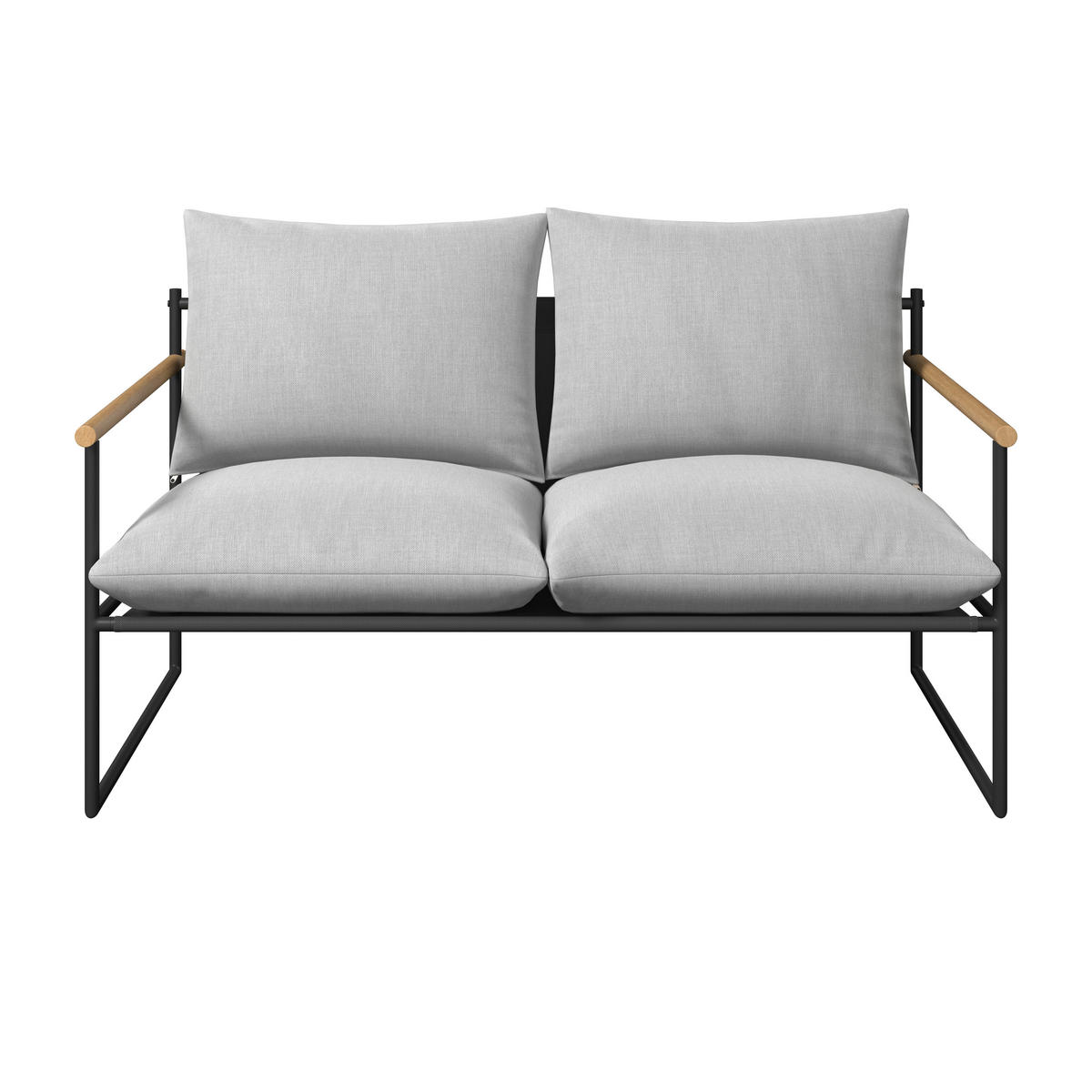 GARTENSET Webstoff Eisen  - Hellgrau/Schwarz, Design, Glas/Textil - Ambia Garden