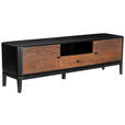 LOWBOARD  in 160/50/40 cm  - Schwarz/Braun, Design, Holz/Metall (160/50/40cm) - Ambia Home