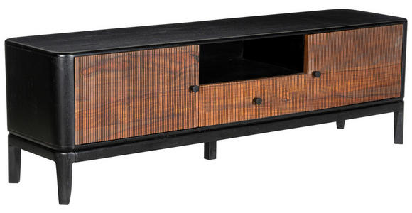 LOWBOARD  in 160/50/40 cm  - Schwarz/Braun, Design, Holz/Metall (160/50/40cm) - Ambia Home