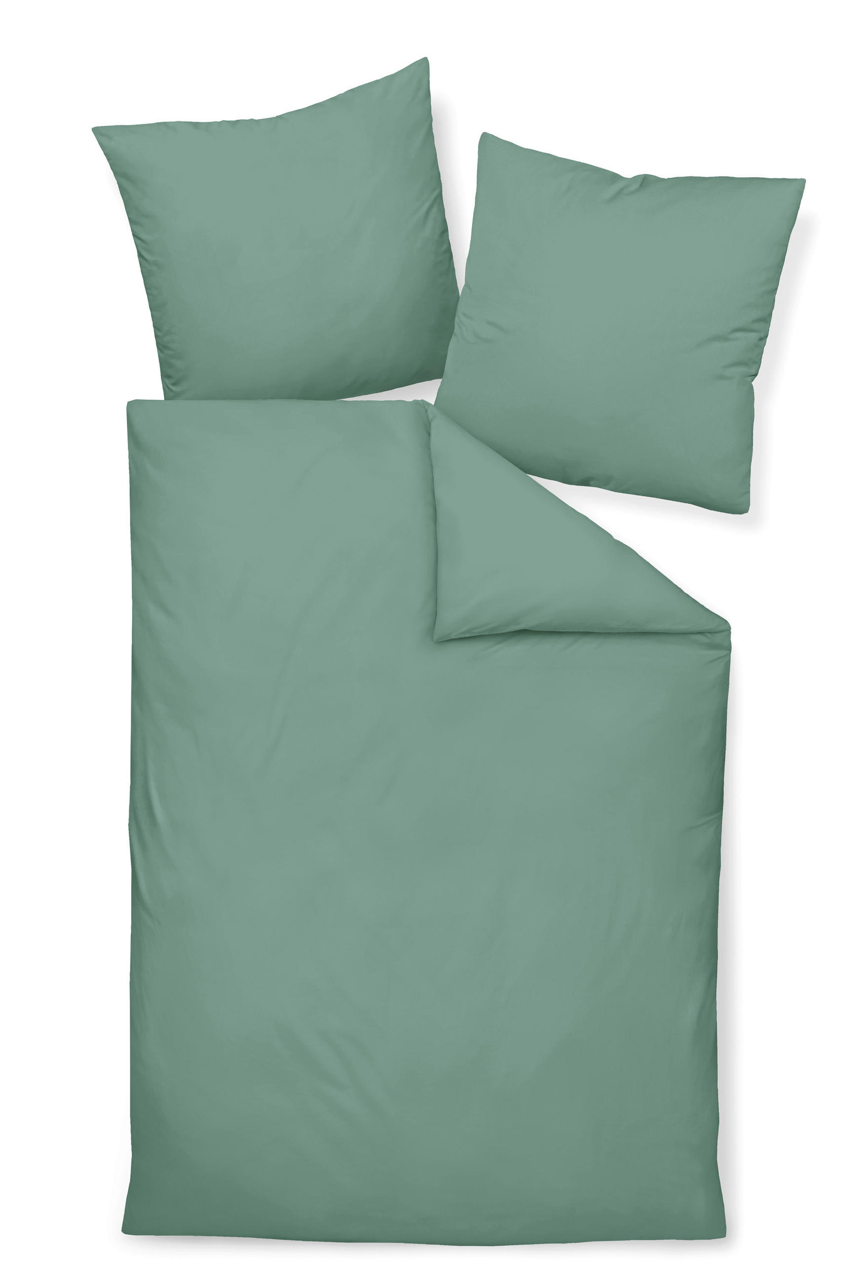 BETTWÄSCHE GIACOMO Makosatin 135/200 cm  - Salbeigrün, Basics, Textil (135/200cm) - Janine