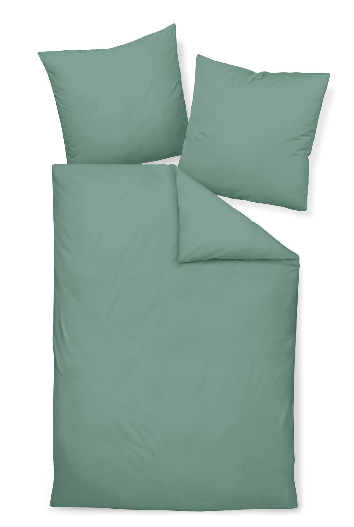 BETTWÄSCHE GIACOMO Makosatin 135/200 cm  - Salbeigrün, Basics, Textil (135/200cm) - Janine