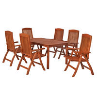 GARTENTISCHGRUPPE Eukalyptusholz Hartholz  - Eukalyptusholzfarben, KONVENTIONELL, Holz - Gardenson