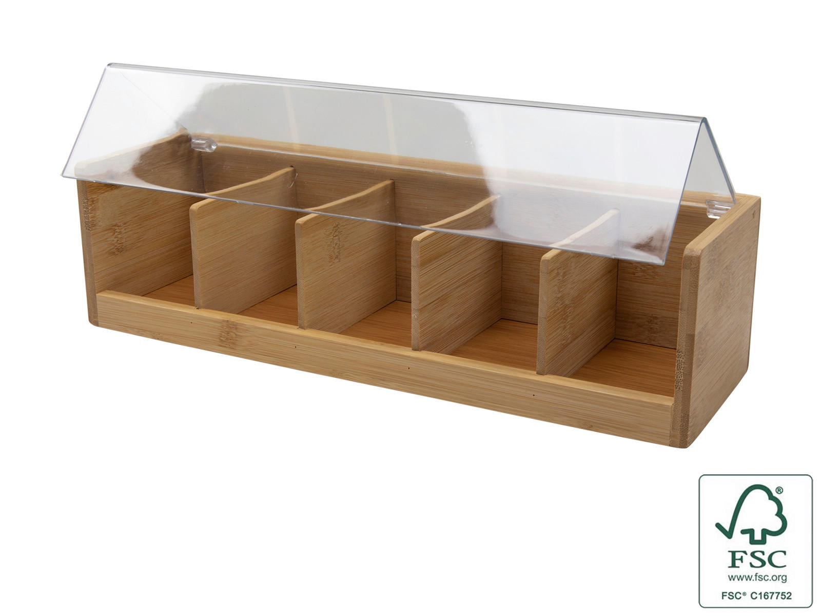 ŠKATLA ZA ČAJ     36/11,2/9,3 cm         - naravne barve, Basics, les (36/11,2/9,3cm)