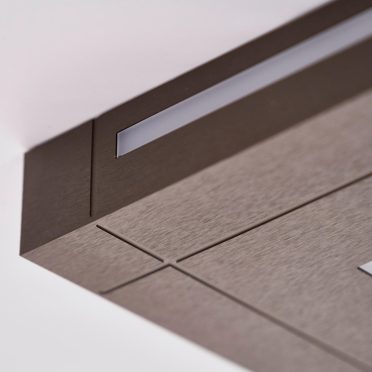 LED-DECKENLEUCHTE Aera 40/5/40 cm  - Weiß/Bronzefarben, Design, Kunststoff/Metall (40/5/40cm) - Grossmann