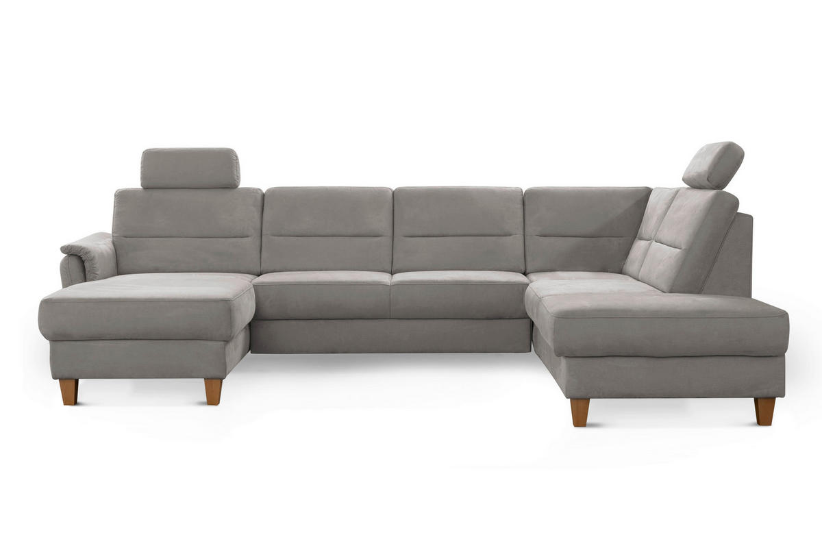 WOHNLANDSCHAFT in Mikrofaser Anthrazit  - Eichefarben/Anthrazit, Konventionell, Holz/Textil (163/308/212cm) - Sit & More