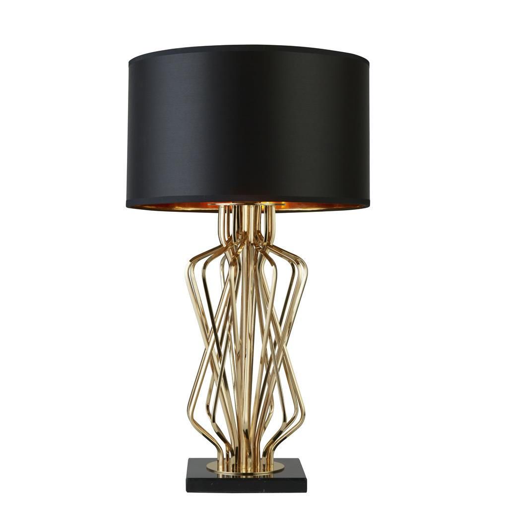 BORDSLAMPA Ethan 42/71,5 cm   - svart/guldfärgad, Design, metall/textil (42/71,5cm)