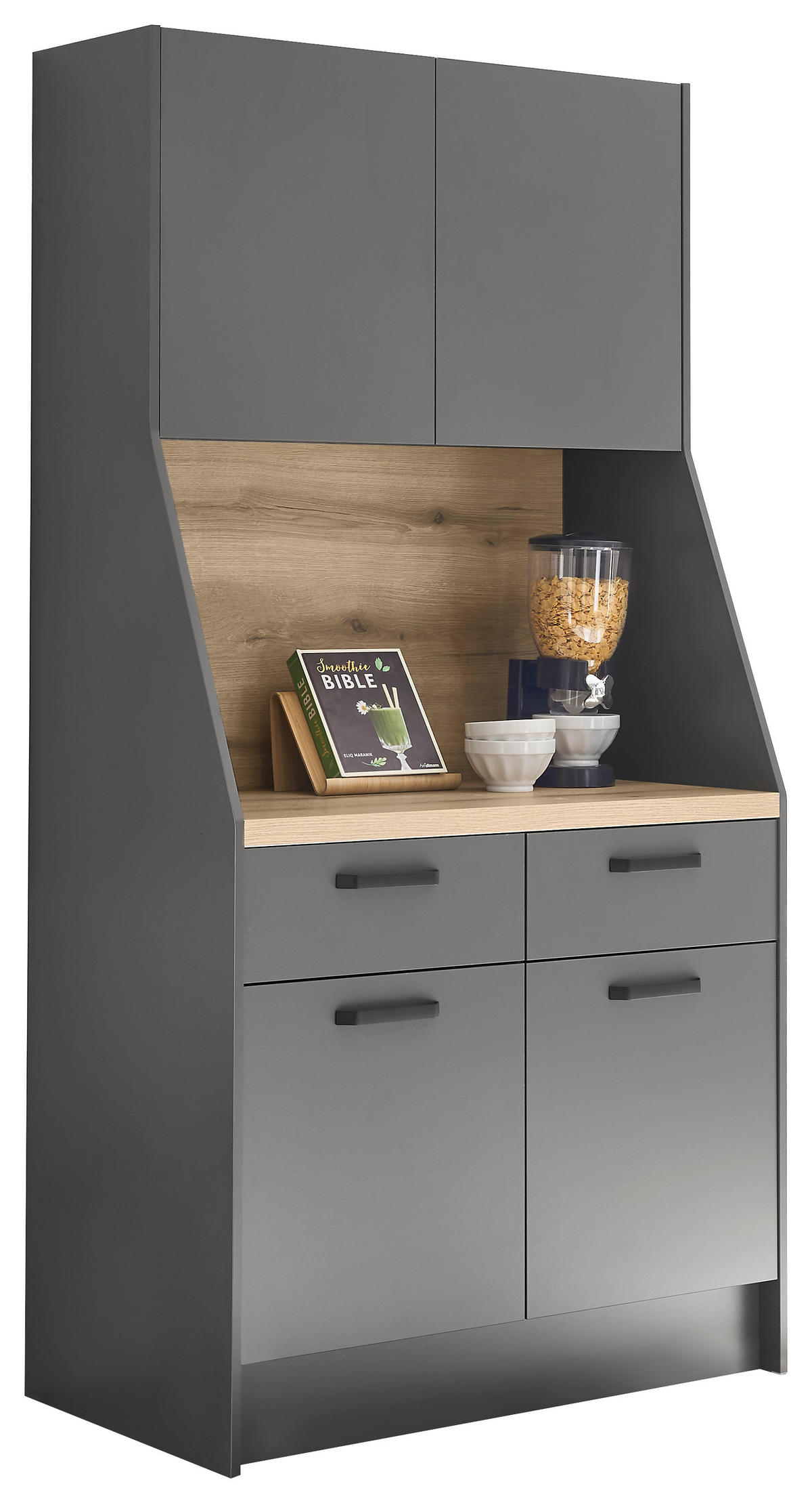 BIFE   boje grafita  - boje grafita/crna, Design, drvni materijal/metal (103/205/58cm) - MID.YOU