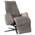 RELAXSESSEL in Leder Graubraun  - Anthrazit/Graubraun, Design, Leder/Metall (71/114/84cm) - Johann Jakob