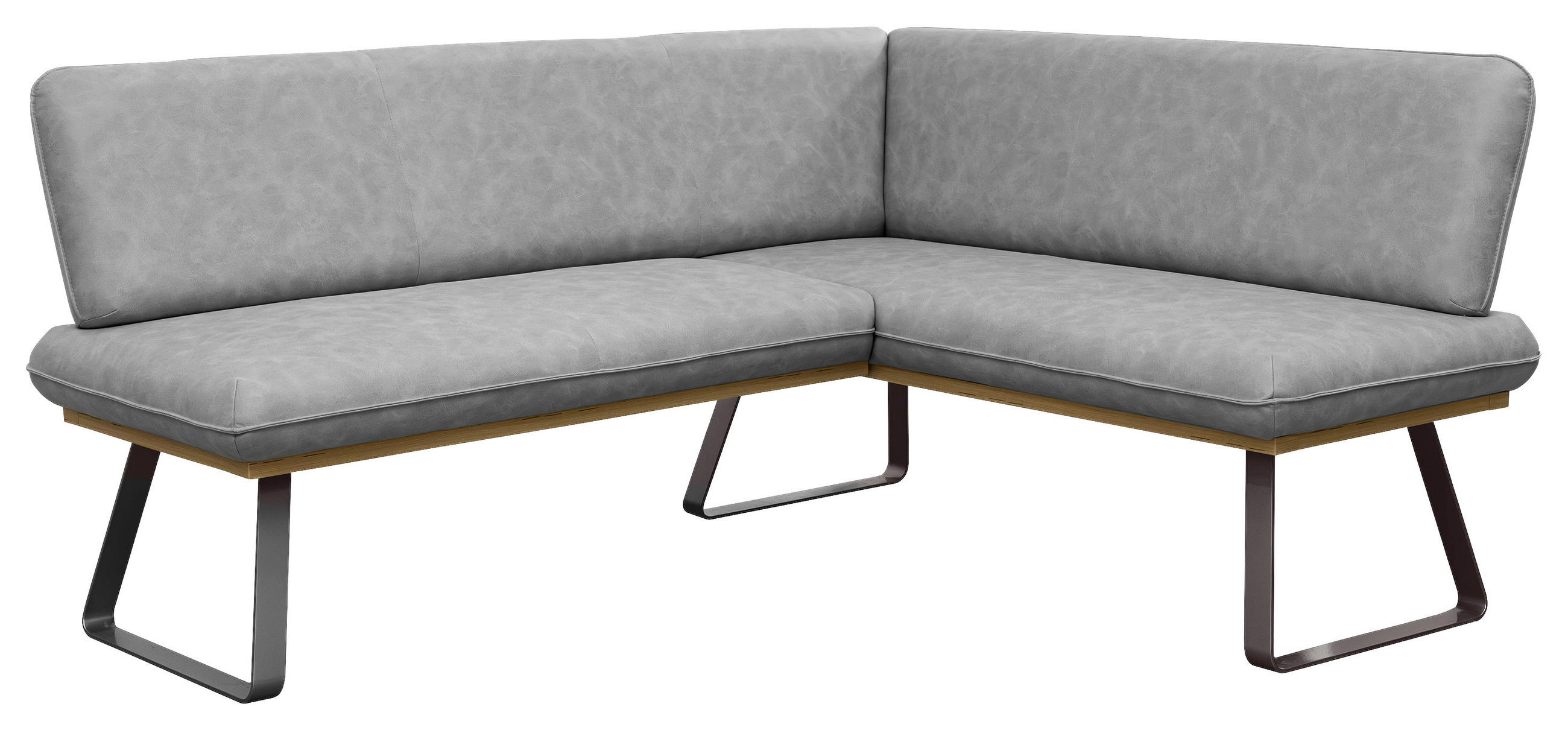 ECKBANK 200/170 cm Webstoff Grau   - Schwarz/Grau, MODERN, Textil/Metall (200/170cm) - Livetastic