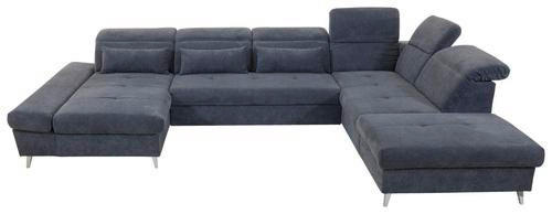 SEDEŽNA GARNITURA, mikrovelur antracit  - barve kroma/antracit, Design, umetna masa/tekstil (350/73-96/245cm) - Hom`in