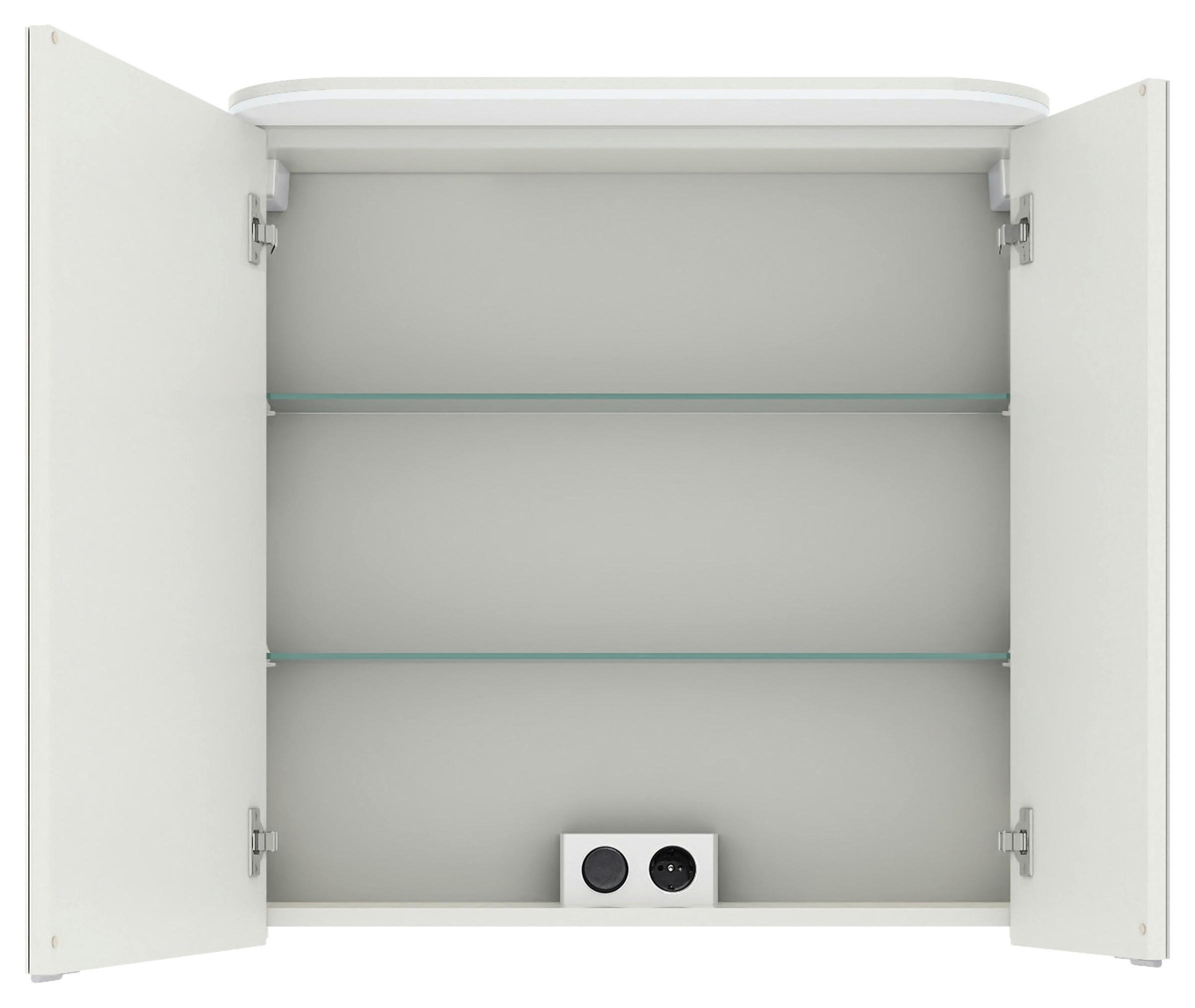 SPIEGELSCHRANK 70/72,3/17 cm - Chromfarben/Weiß, KONVENTIONELL, Glas/Holzwerkstoff (70/72,3/17cm) - Pelipal