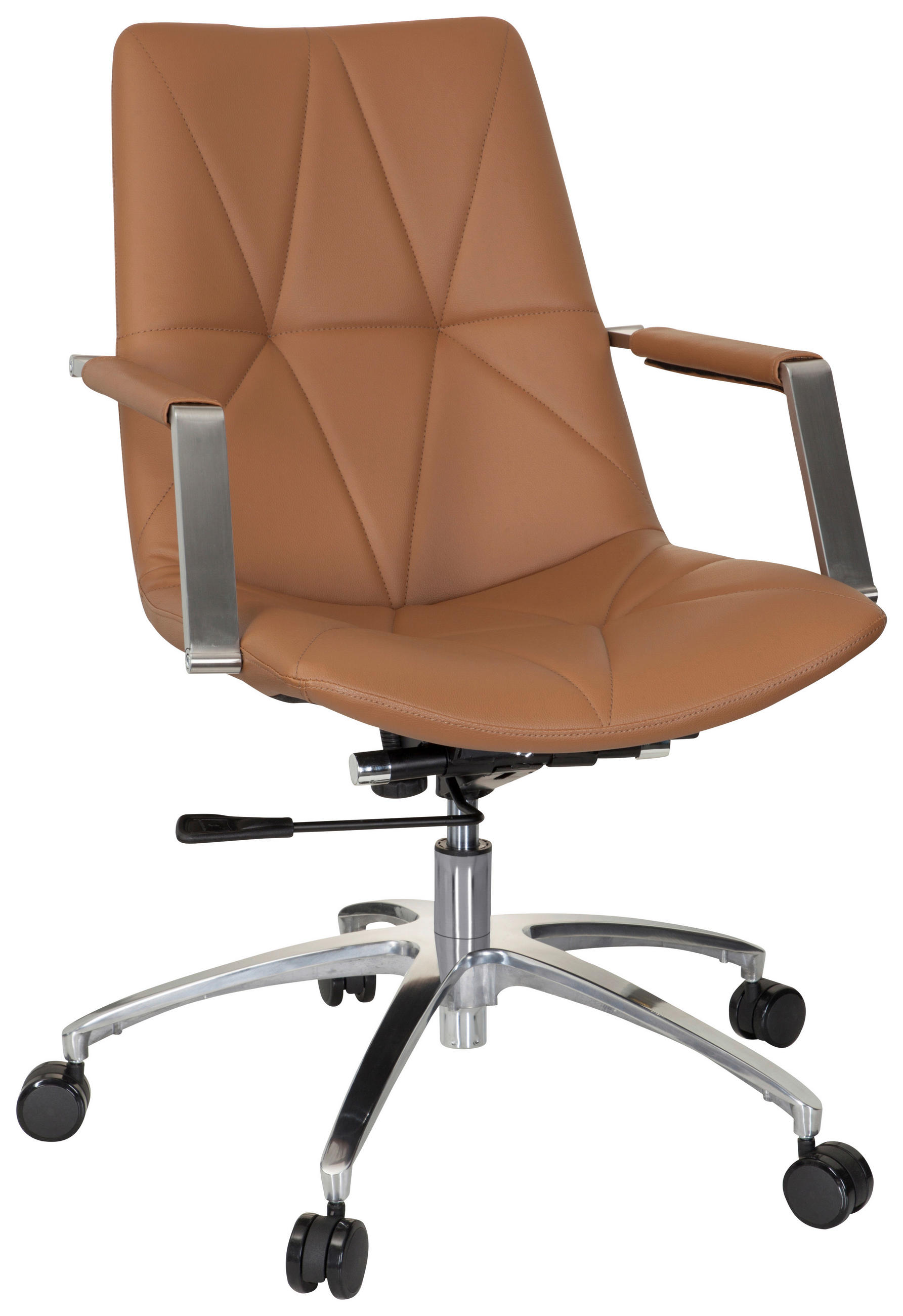 SNURRSTOL  i läderimitation brun  - brun, Modern, metall/textil (56/101/73cm) - MID.YOU