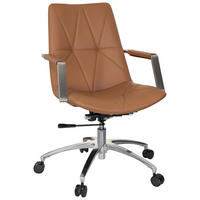 SNURRSTOL  i läderimitation brun  - brun, Modern, metall/textil (56/101/73cm) - MID.YOU