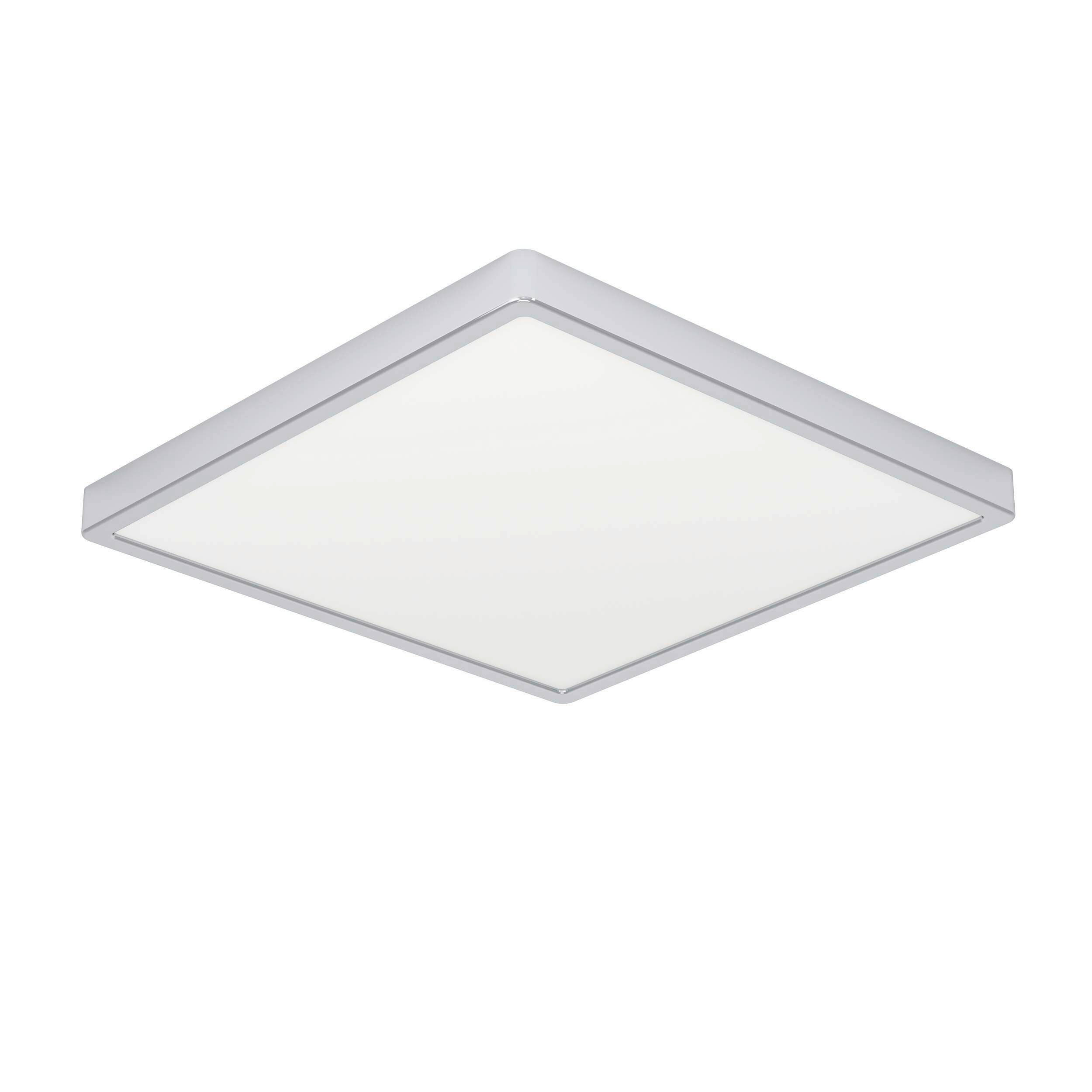 DECKENLEUCHTE 39/39/2.5 cm    - Chromfarben/Weiß, KONVENTIONELL, Kunststoff/Metall (39/39/2.5cm) - Eglo