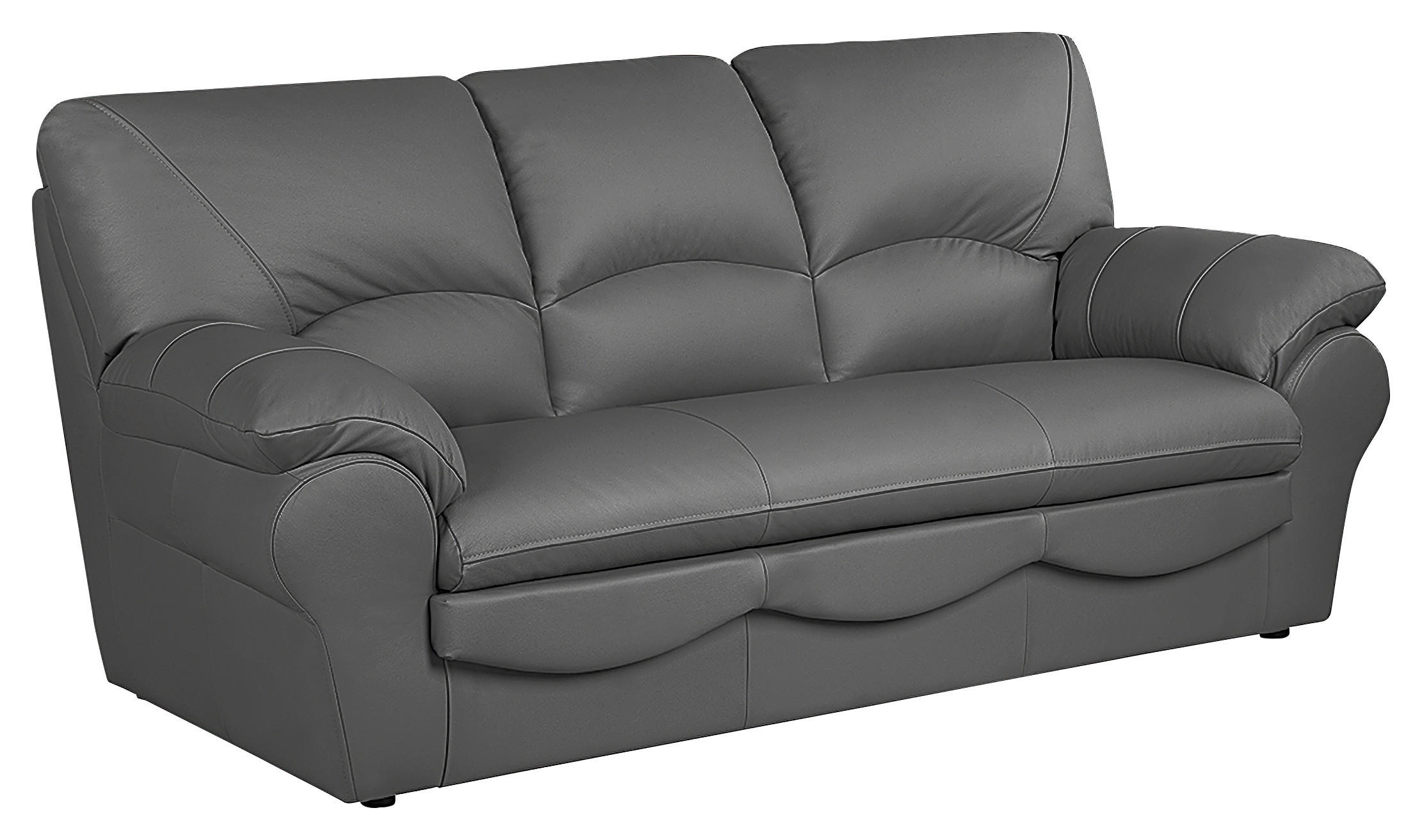 SCHLAFSOFA in Leder Anthrazit - Anthrazit/Schwarz, Design, Leder/Kunststoff (205/92/85cm) - Livetastic