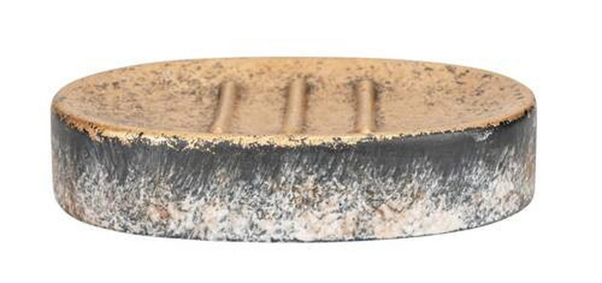 SEIFENSCHALE Stein  - Schwarz/Grau, Basics, Stein (12/2,6/8,3cm) - Wenko