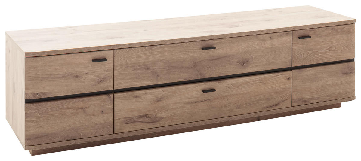 LOWBOARD  in 195/55/50 cm  - Eichefarben/Anthrazit, Konventionell, Holzwerkstoff/Metall (195/55/50cm) - Cantus
