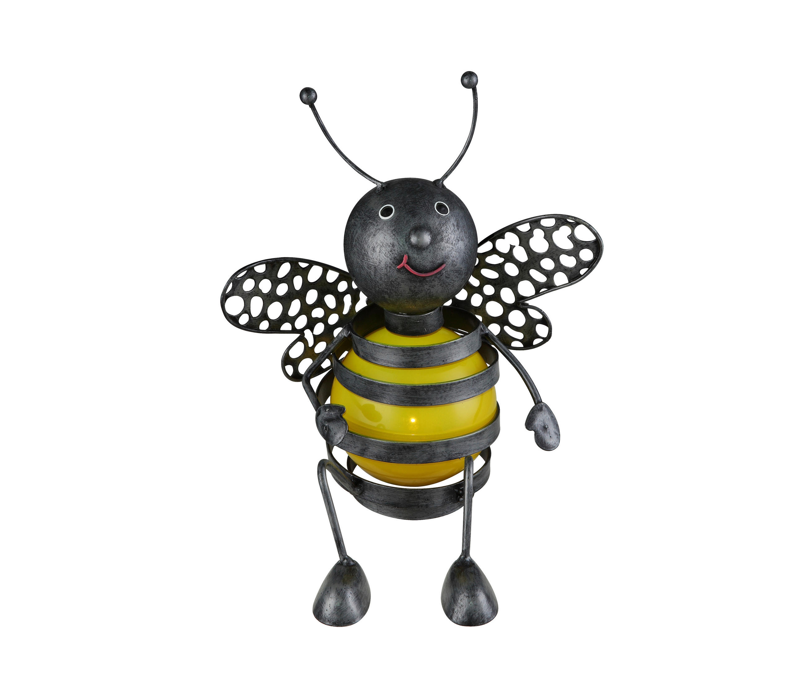 SVJETILJKA SOLARNA - žuta/crna, Basics, metal/plastika (21,5/17,5/25cm) - Globo