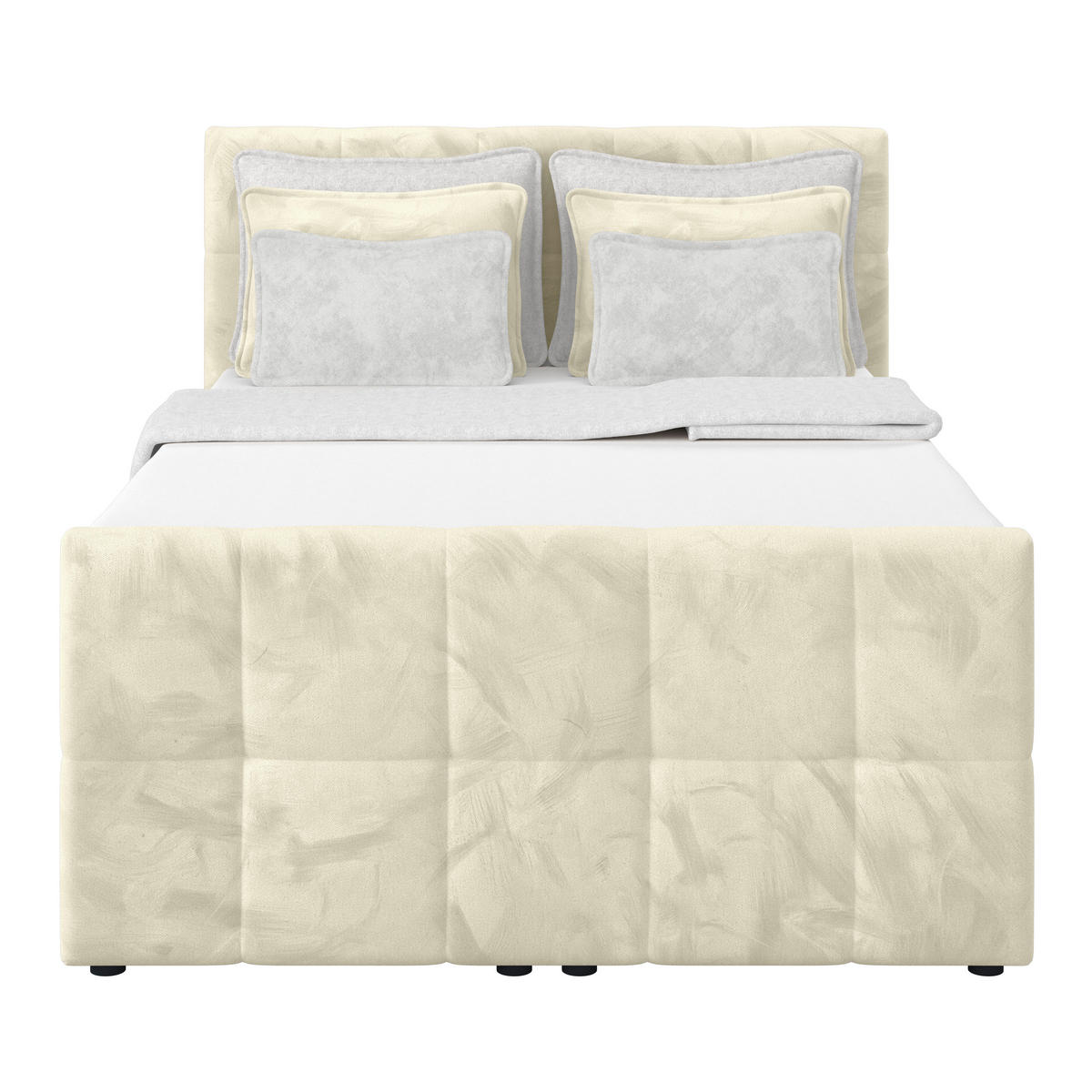 BOXSPRINGBETT 140/200 cm,  in Champagner, gepolstertes Kopfteil, Bettkasten, Topper, Matratzen, H4 + H4 = sehr fest  - Champagner, KONVENTIONELL, Holz/Holzwerkstoff (140/200cm) - Luca Bessoni