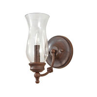 WANDLEUCHTE - Bronzefarben, Romantik / Landhaus, Glas/Metall (19,4/14,6/26,3cm) - Elstead Lighting