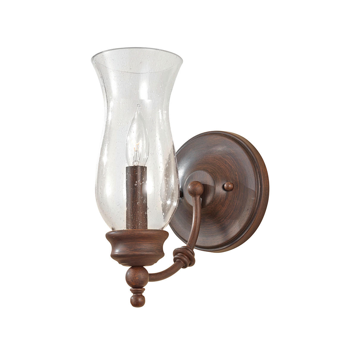 WANDLEUCHTE - Bronzefarben, Romantik / Landhaus, Glas/Metall (19,4/14,6/26,3cm) - Elstead Lighting