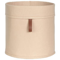 KOŠ DO REGÁLU, béžová - béžová, Trend, textil/kůže (25/24cm) - Landscape