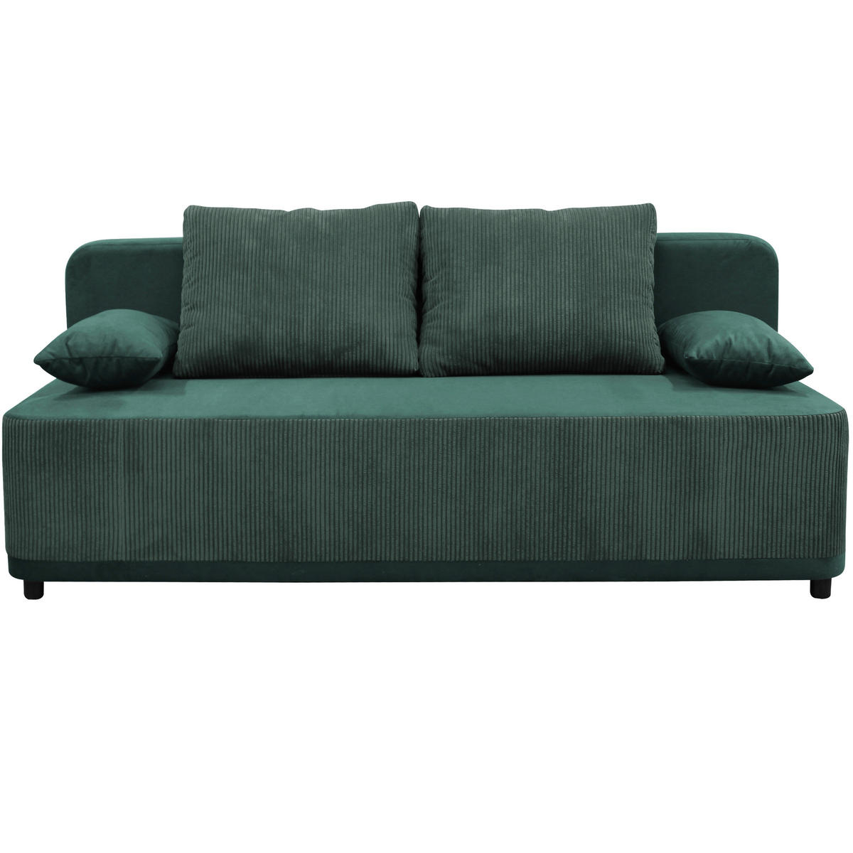 SCHLAFSOFA in Velours Grün  - Schwarz/Grün, Design, Kunststoff/Textil (197/90/83cm) - MID.YOU