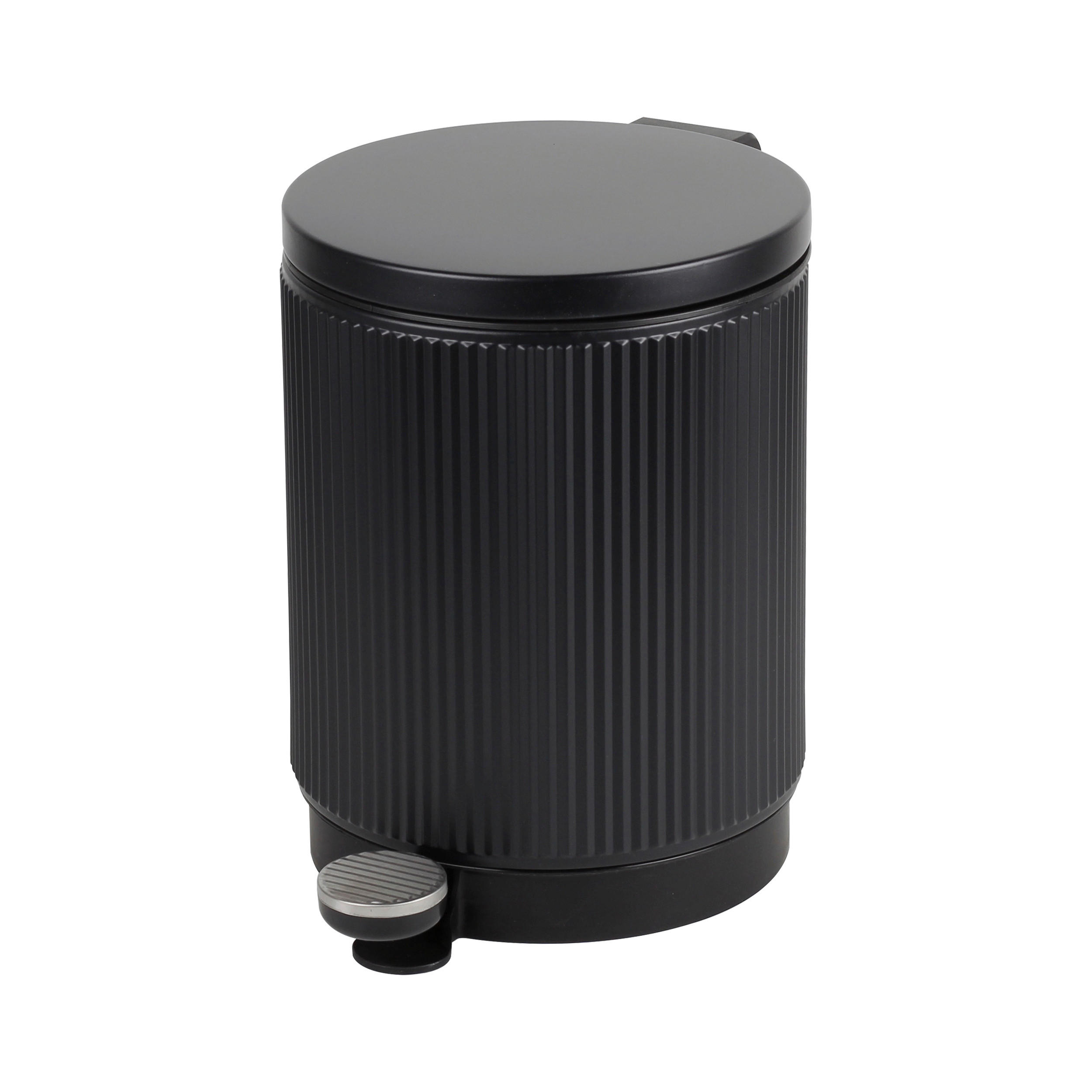 ABFALLEIMER 5 L  - Chromfarben/Edelstahlfarben, Basics, Kunststoff/Metall (20,5/27,4/28,6cm) - Novel