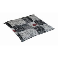 GARTENSITZKISSEN in Grau, Weiß, Dunkelrot Karo  - Weiß/Grau, Design, Textil (48/4/48cm)